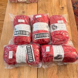 New Loops and Threads Chunky Luxe Red Yarn Bundle